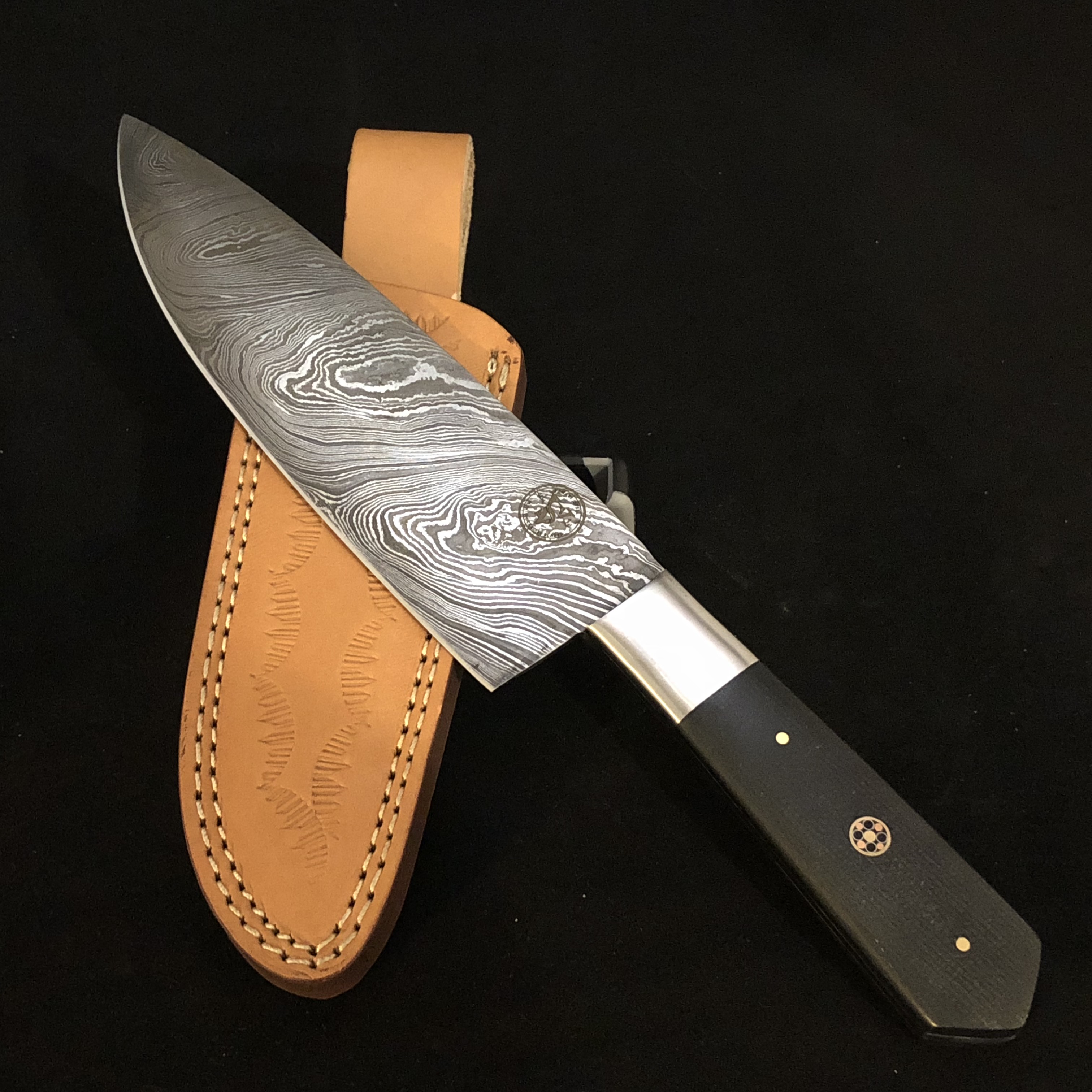 Classic 8 Hand Forged Damascus Chef Knife   IMG 5224 